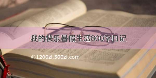 我的快乐暑假生活800字日记