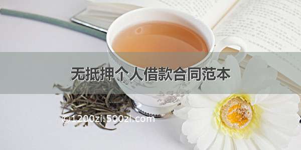 无抵押个人借款合同范本