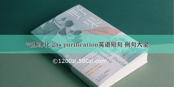 气体净化 gas purification英语短句 例句大全