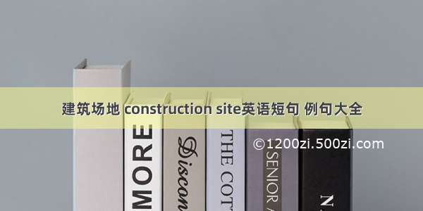 建筑场地 construction site英语短句 例句大全