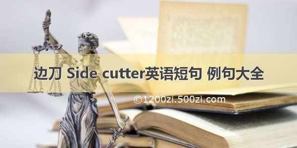 边刀 Side cutter英语短句 例句大全