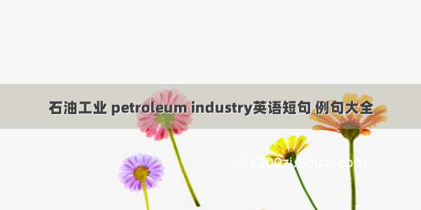 石油工业 petroleum industry英语短句 例句大全