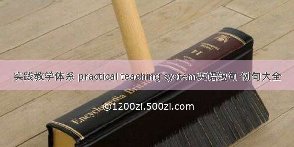 实践教学体系 practical teaching system英语短句 例句大全