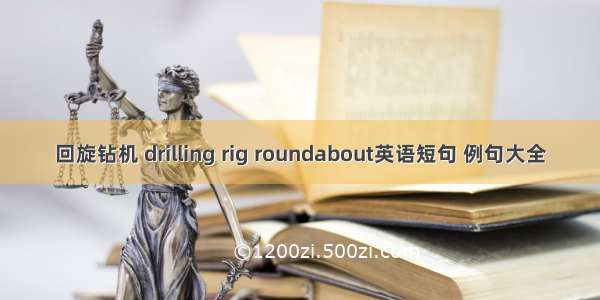 回旋钻机 drilling rig roundabout英语短句 例句大全