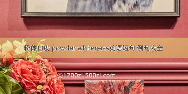 粉体白度 powder whiteness英语短句 例句大全