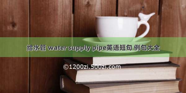 给水管 water supply pipe英语短句 例句大全