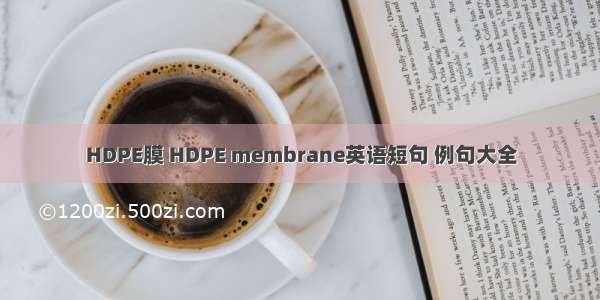 HDPE膜 HDPE membrane英语短句 例句大全