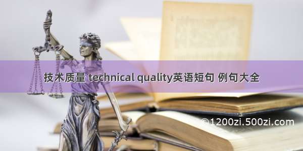 技术质量 technical quality英语短句 例句大全