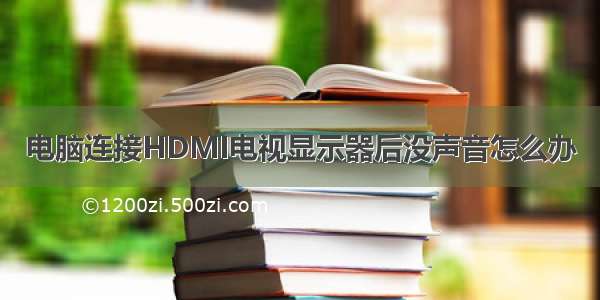 电脑连接HDMI电视显示器后没声音怎么办