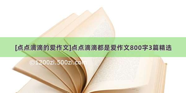 [点点滴滴的爱作文]点点滴滴都是爱作文800字3篇精选