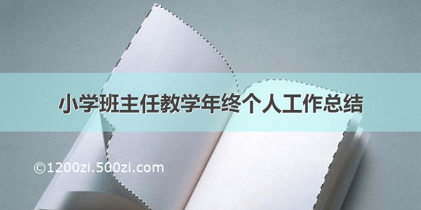 小学班主任教学年终个人工作总结