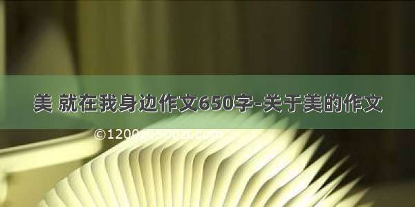 美 就在我身边作文650字-关于美的作文