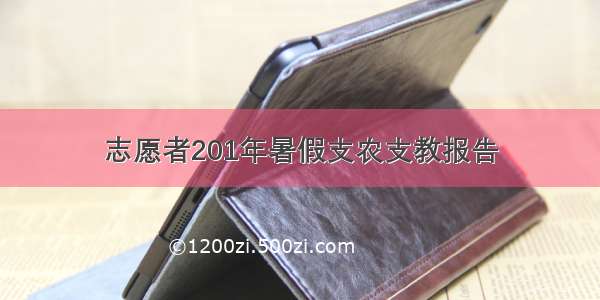 志愿者201年暑假支农支教报告