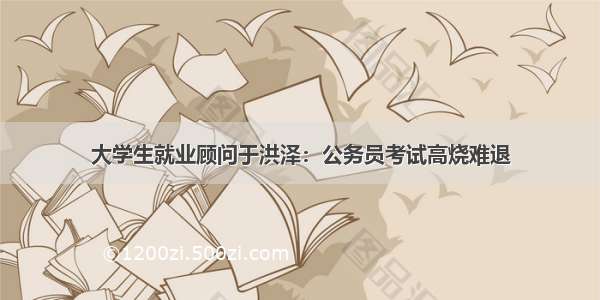 大学生就业顾问于洪泽：公务员考试高烧难退