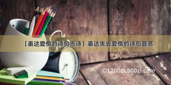 【表达爱情的诗句古诗】表达失去爱情的诗句荟萃