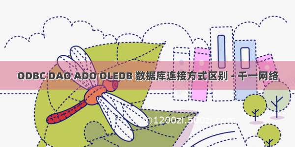 ODBC DAO ADO OLEDB 数据库连接方式区别 - 千一网络