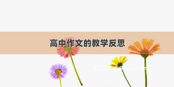 高中作文的教学反思