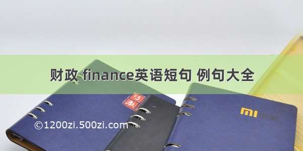 财政 finance英语短句 例句大全