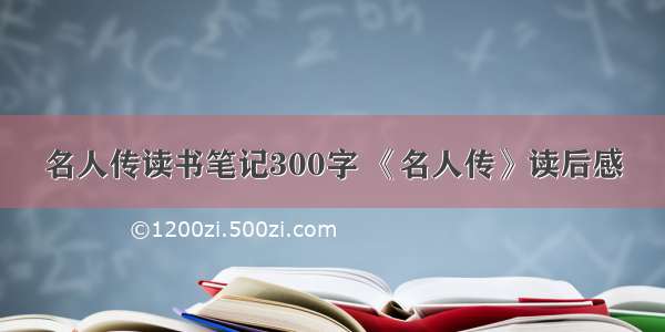 名人传读书笔记300字 《名人传》读后感