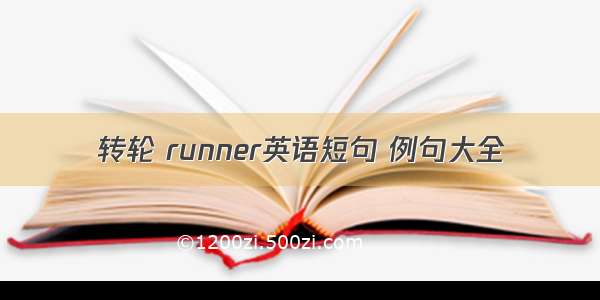 转轮 runner英语短句 例句大全