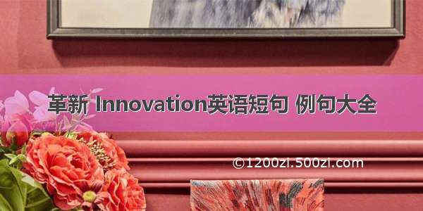 革新 Innovation英语短句 例句大全