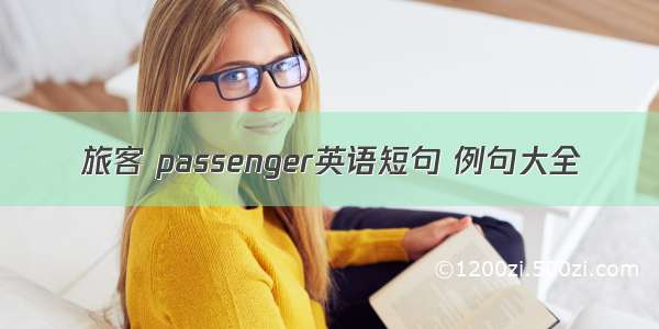 旅客 passenger英语短句 例句大全