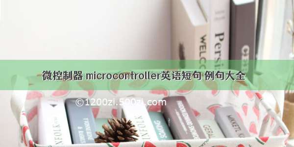 微控制器 microcontroller英语短句 例句大全