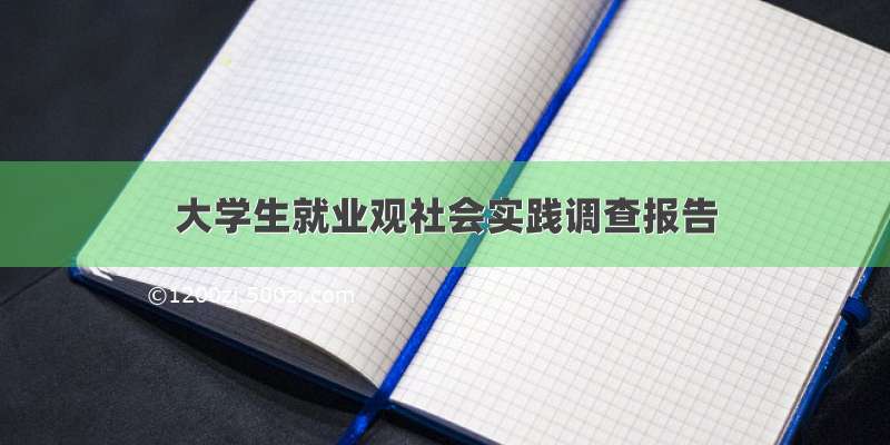 大学生就业观社会实践调查报告