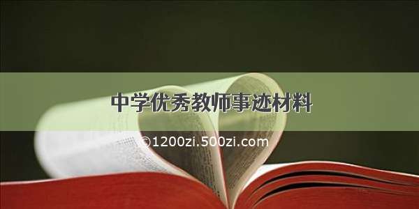 中学优秀教师事迹材料