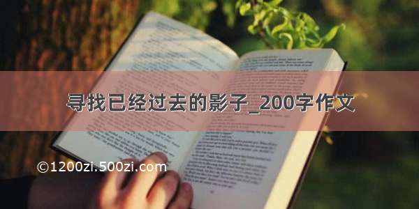 寻找已经过去的影子_200字作文