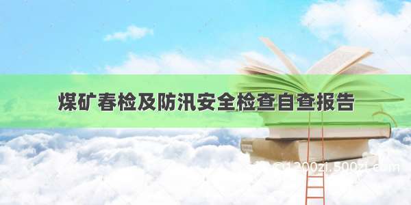 煤矿春检及防汛安全检查自查报告