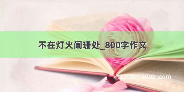 不在灯火阑珊处_800字作文