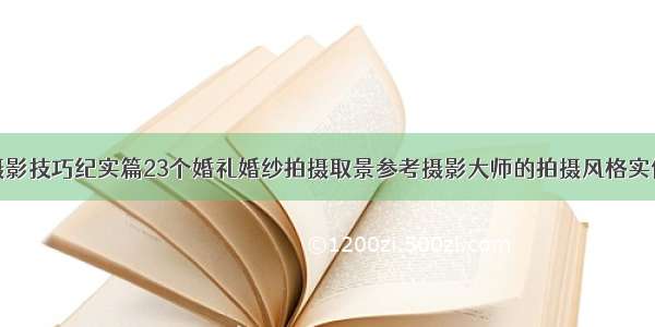 摄影技巧纪实篇23个婚礼婚纱拍摄取景参考摄影大师的拍摄风格实例