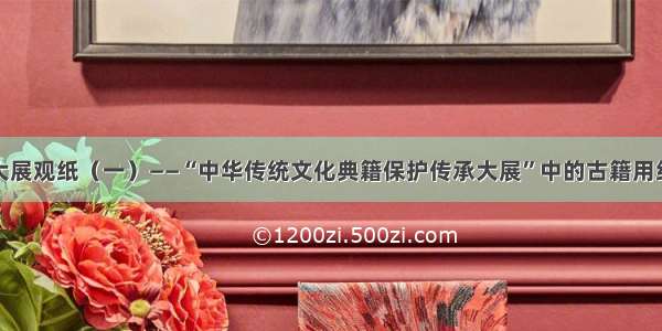 大展观纸（一）——“中华传统文化典籍保护传承大展”中的古籍用纸