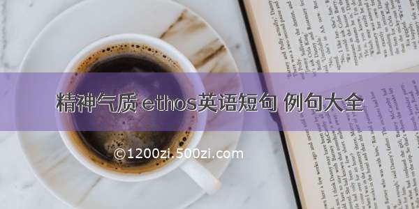 精神气质 ethos英语短句 例句大全