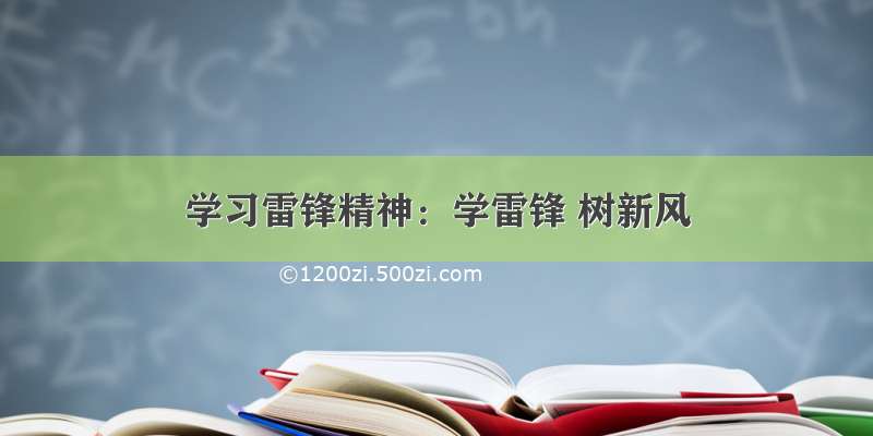 学习雷锋精神：学雷锋 树新风