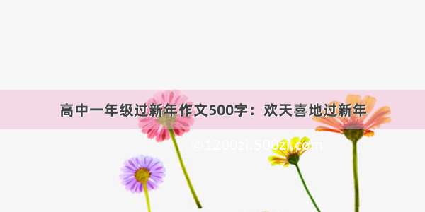 高中一年级过新年作文500字：欢天喜地过新年