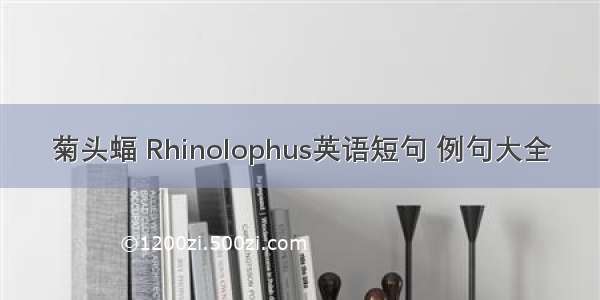 菊头蝠 Rhinolophus英语短句 例句大全