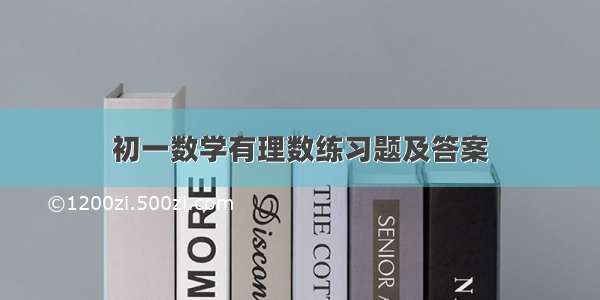 初一数学有理数练习题及答案