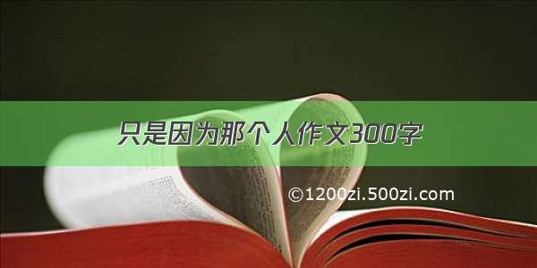 只是因为那个人作文300字