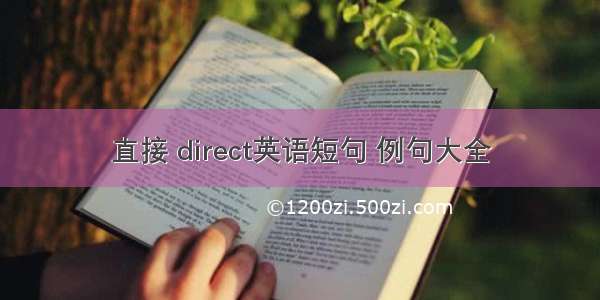 直接 direct英语短句 例句大全