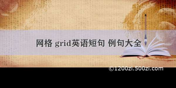 网格 grid英语短句 例句大全