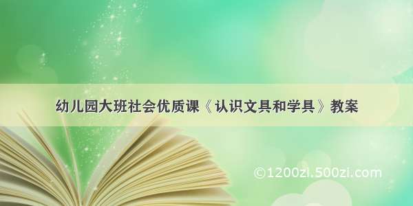 幼儿园大班社会优质课《认识文具和学具》教案