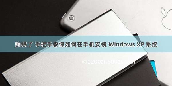 帅爆了 手把手教你如何在手机安装 Windows XP 系统