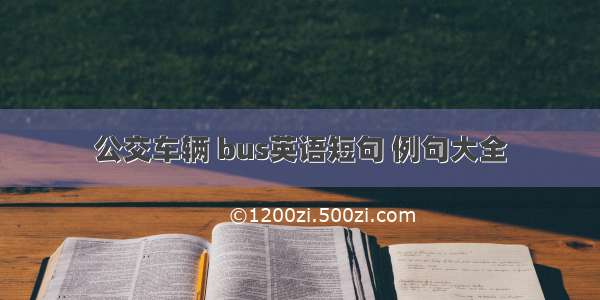 公交车辆 bus英语短句 例句大全