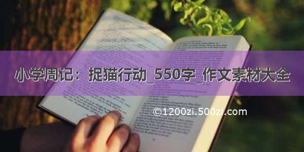 小学周记：捉猫行动_550字_作文素材大全