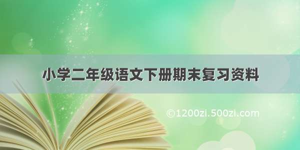 小学二年级语文下册期末复习资料