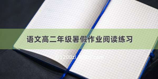 语文高二年级暑假作业阅读练习