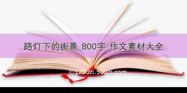 路灯下的街景_800字_作文素材大全