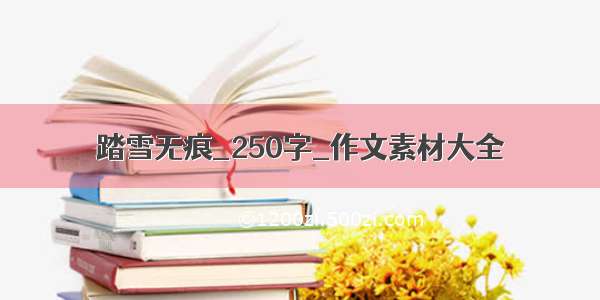 踏雪无痕_250字_作文素材大全